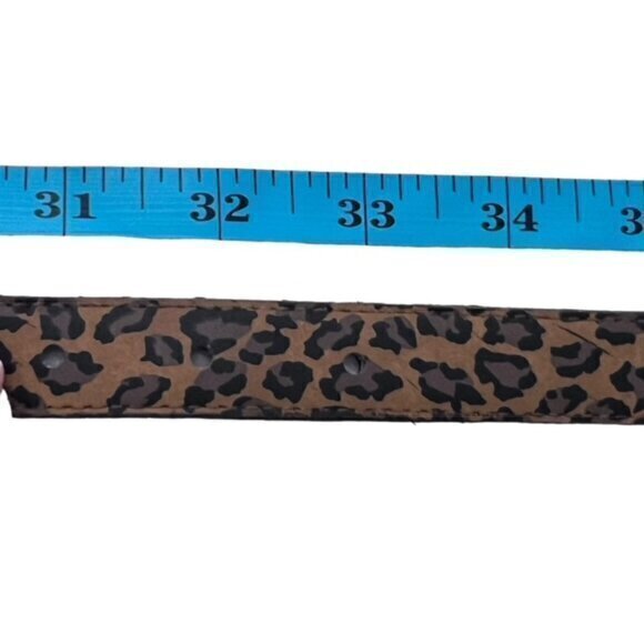 Leopard Animal Print Belt Medallion Coins Western Size Medium BOHO Preppy - Picture 11 of 12